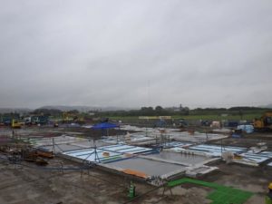 10月02日：鉄骨建方、埋設配管