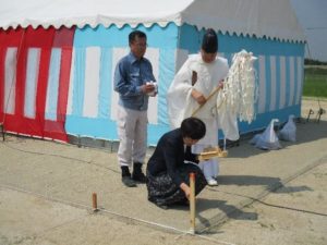 清祓の儀（こども園準備室 勘藤室長）